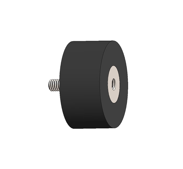 Sorbothane Rendering Stud Mount Male and female ends